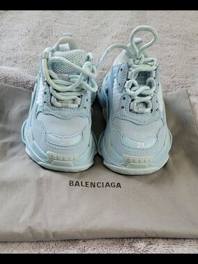 Balenciaga Kids Light Blue Triple S Sneakers